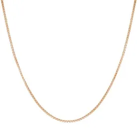 14K Solid Rose Gold Box Necklace Chain .5mm