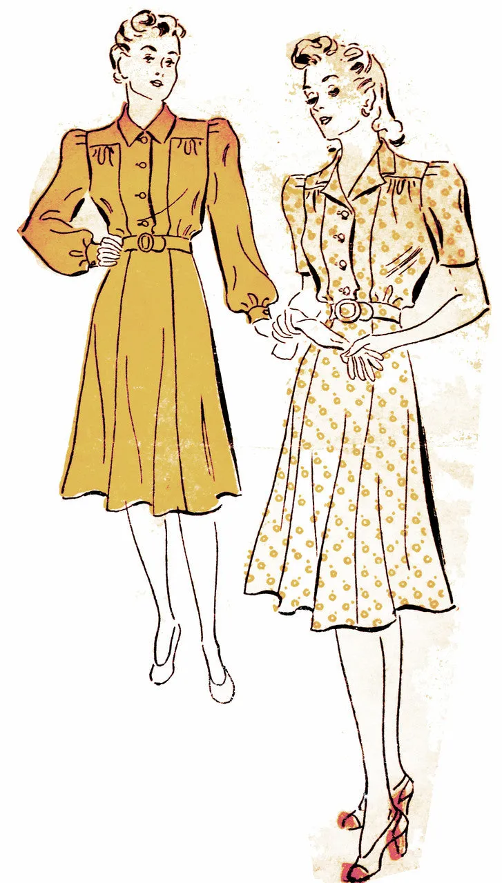 1940s New York 1561 Gold Seal Vintage Pattern Dresses 34" Bust
