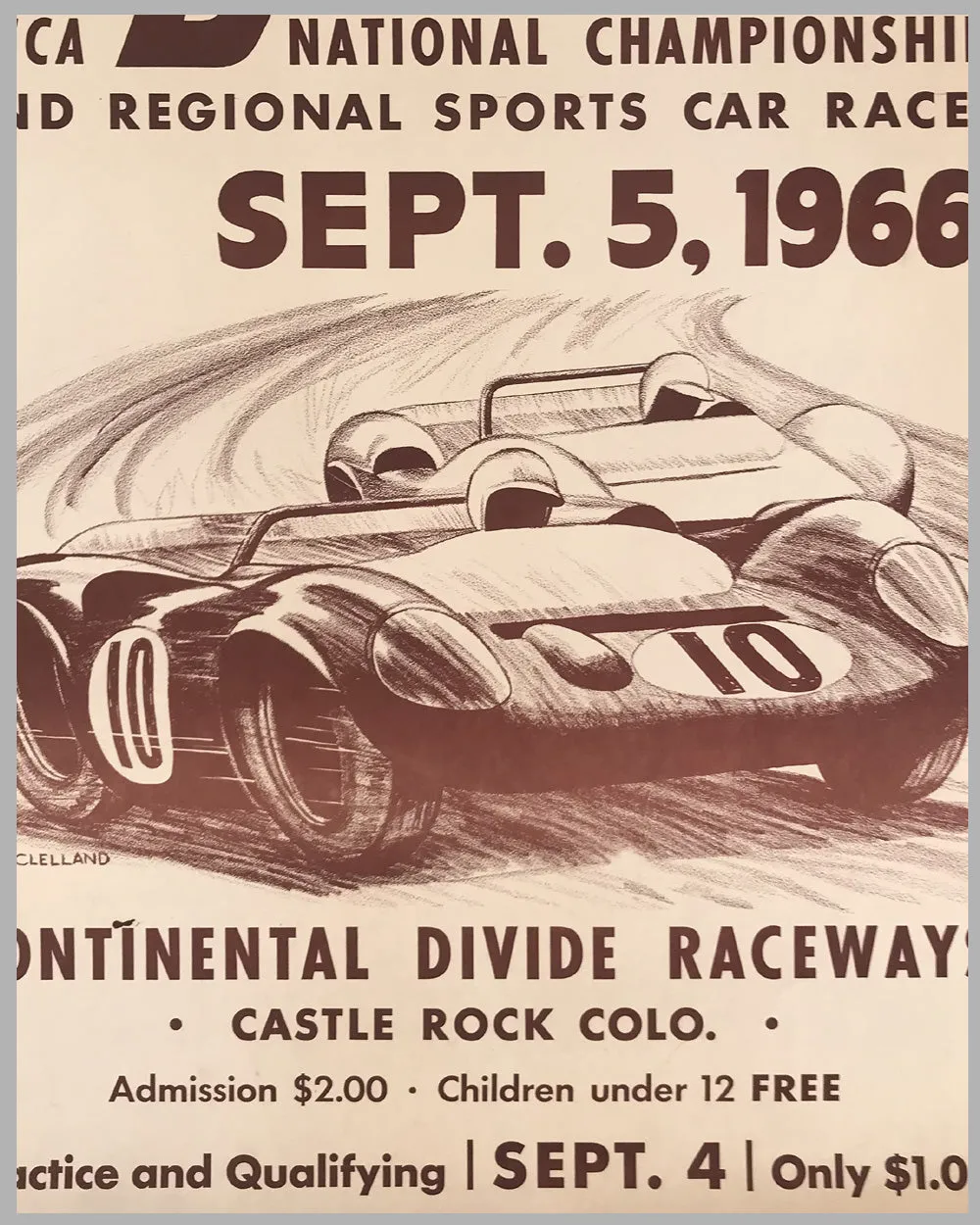 1966 SCCA Continental Divide Raceways Labor Day Races original event poster