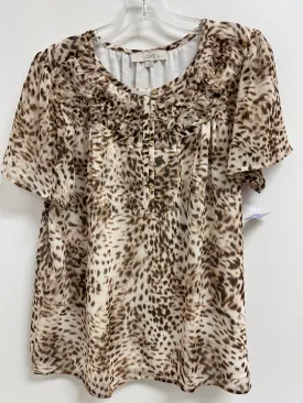 Animal Print Top Short Sleeve Loft, Size M