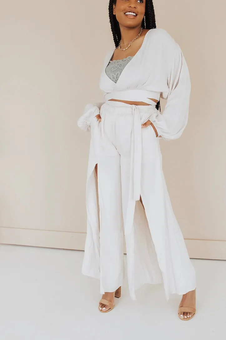 Ariana Silky Front Slit Pants - FINAL SALE