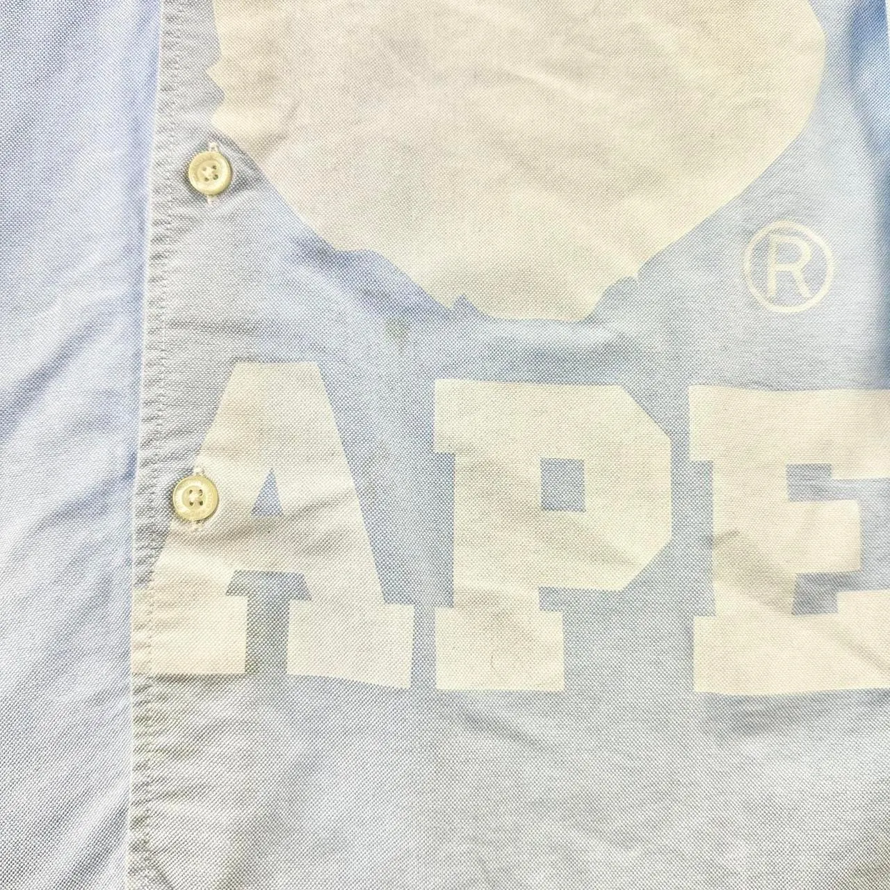 Bape college logo button long sleeve shirt size M