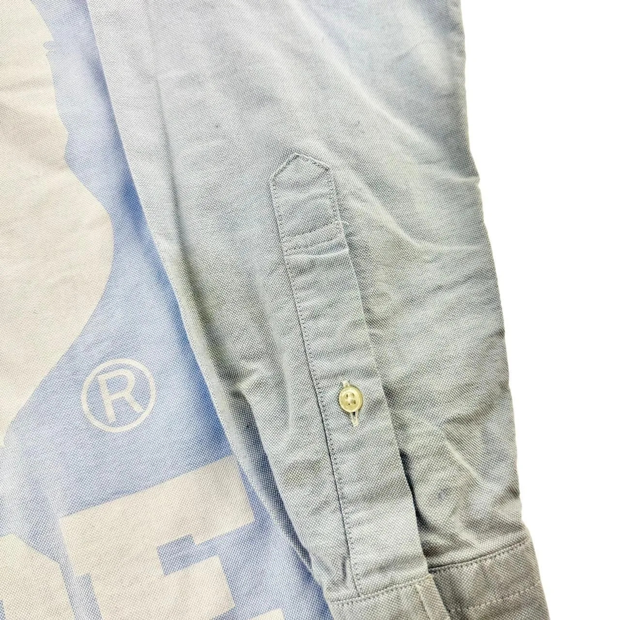 Bape college logo button long sleeve shirt size M