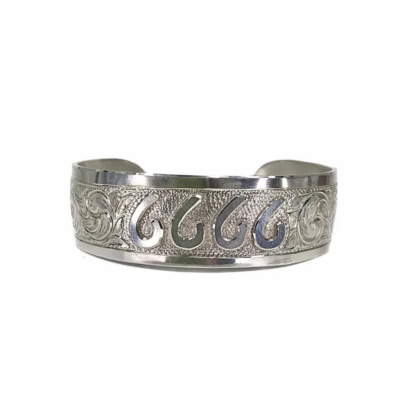 Baru's 3/4" Silver Cuff with Silver Brand