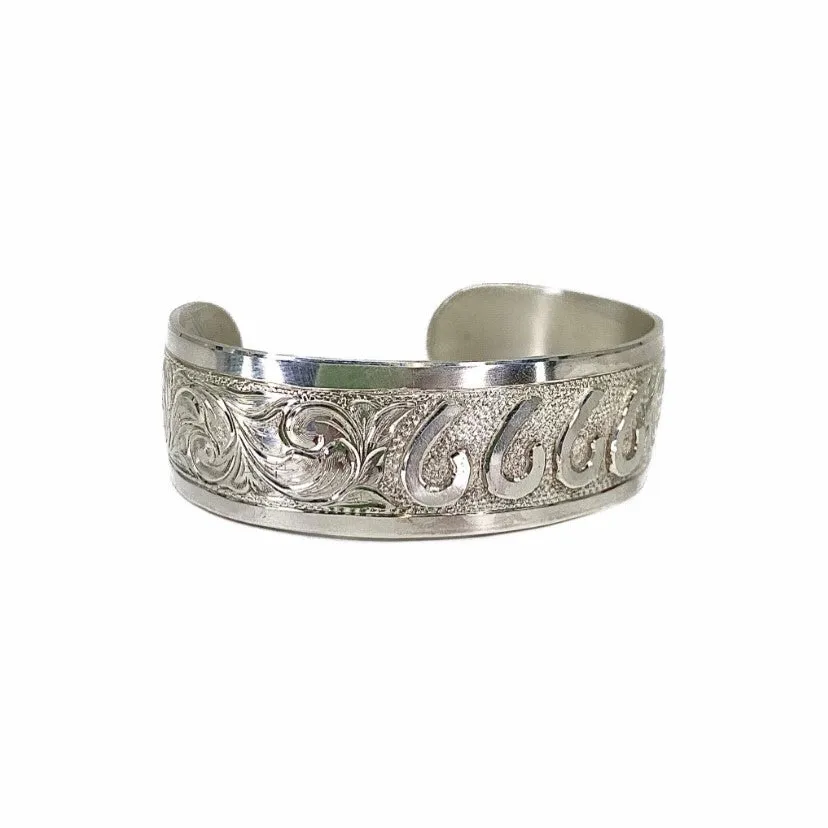 Baru's 3/4" Silver Cuff with Silver Brand
