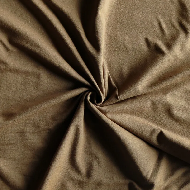 Coffee Cotton Lycra Jersey Knit Fabric