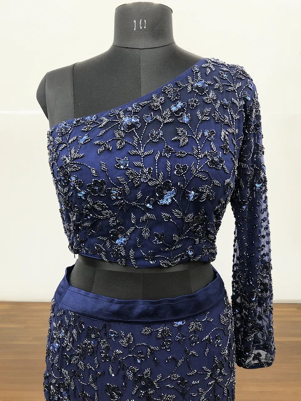Designer Blue Color Embroidered Fishtail Skirt Set Gown For Women (D3)