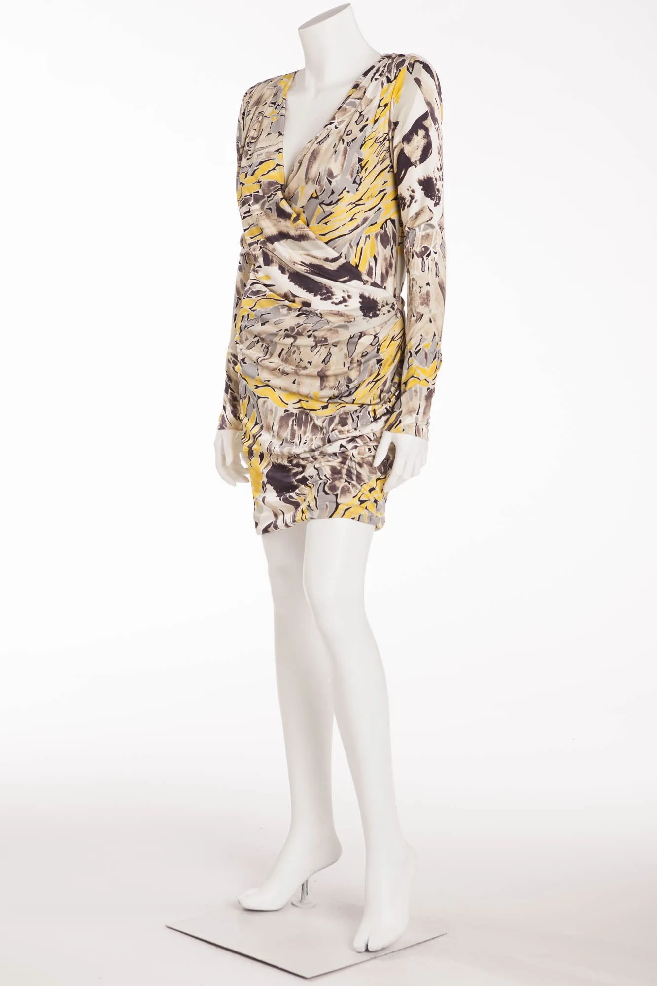Emilio Pucci - Yellow and Gray Print Dress Long Sleeve - IT 42
