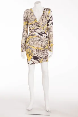 Emilio Pucci - Yellow and Gray Print Dress Long Sleeve - IT 42