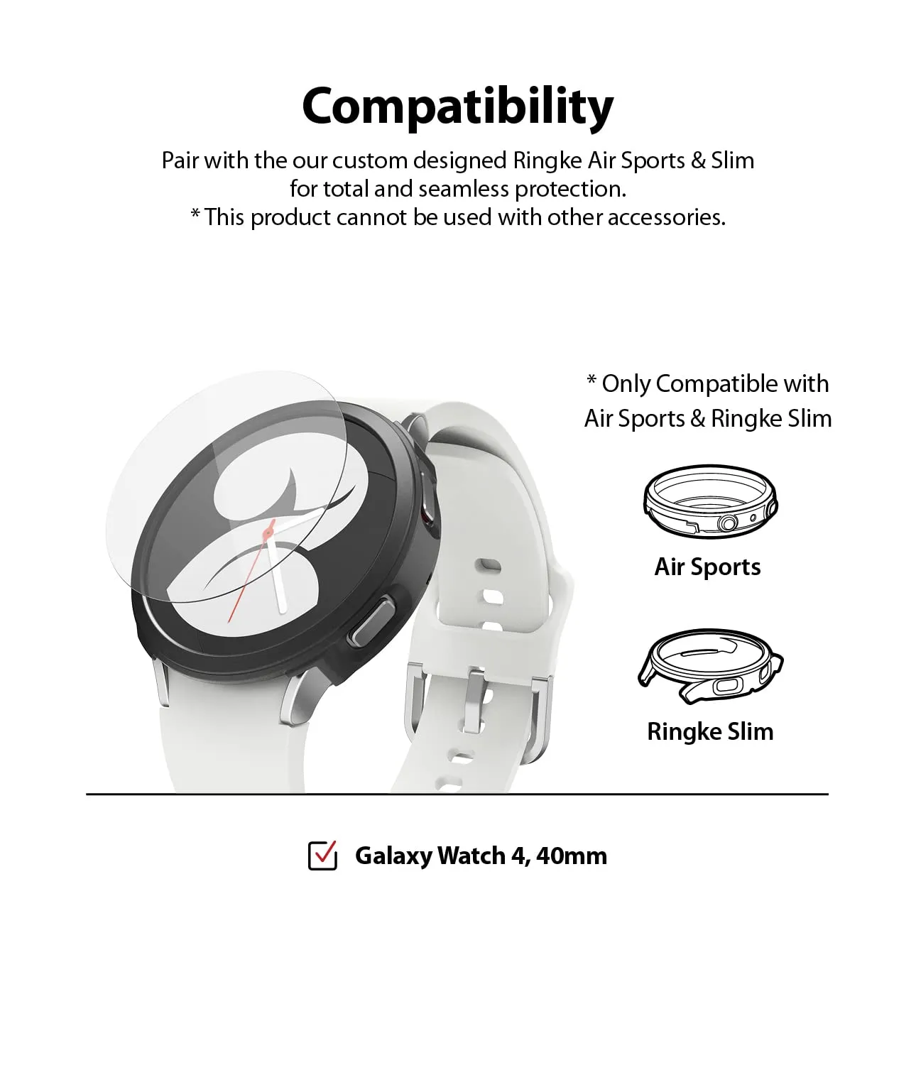 Glass for Air Sports Only [4 Pack] Compatible with Samsung Galaxy Watch 4 40mm