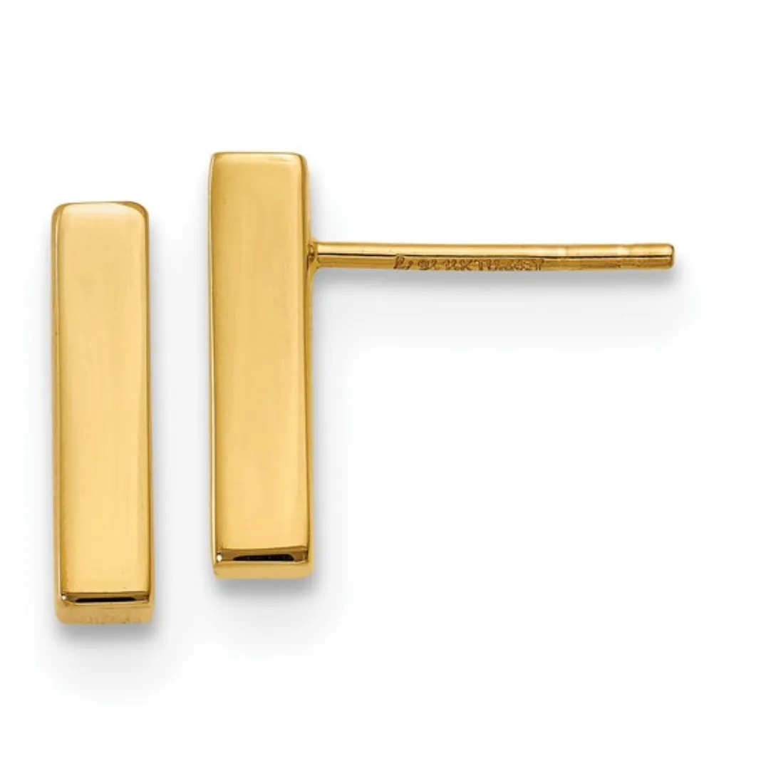 High Polish Bar Stud Earrings