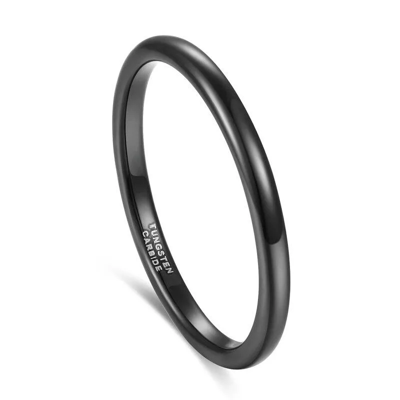 High Polished Black Tungsten Carbide Ring