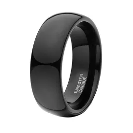 High Polished Black Tungsten Carbide Ring