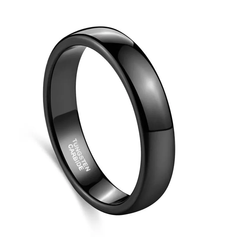 High Polished Black Tungsten Carbide Ring