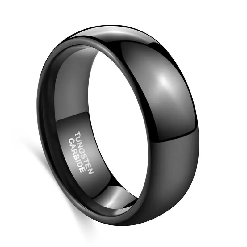 High Polished Black Tungsten Carbide Ring