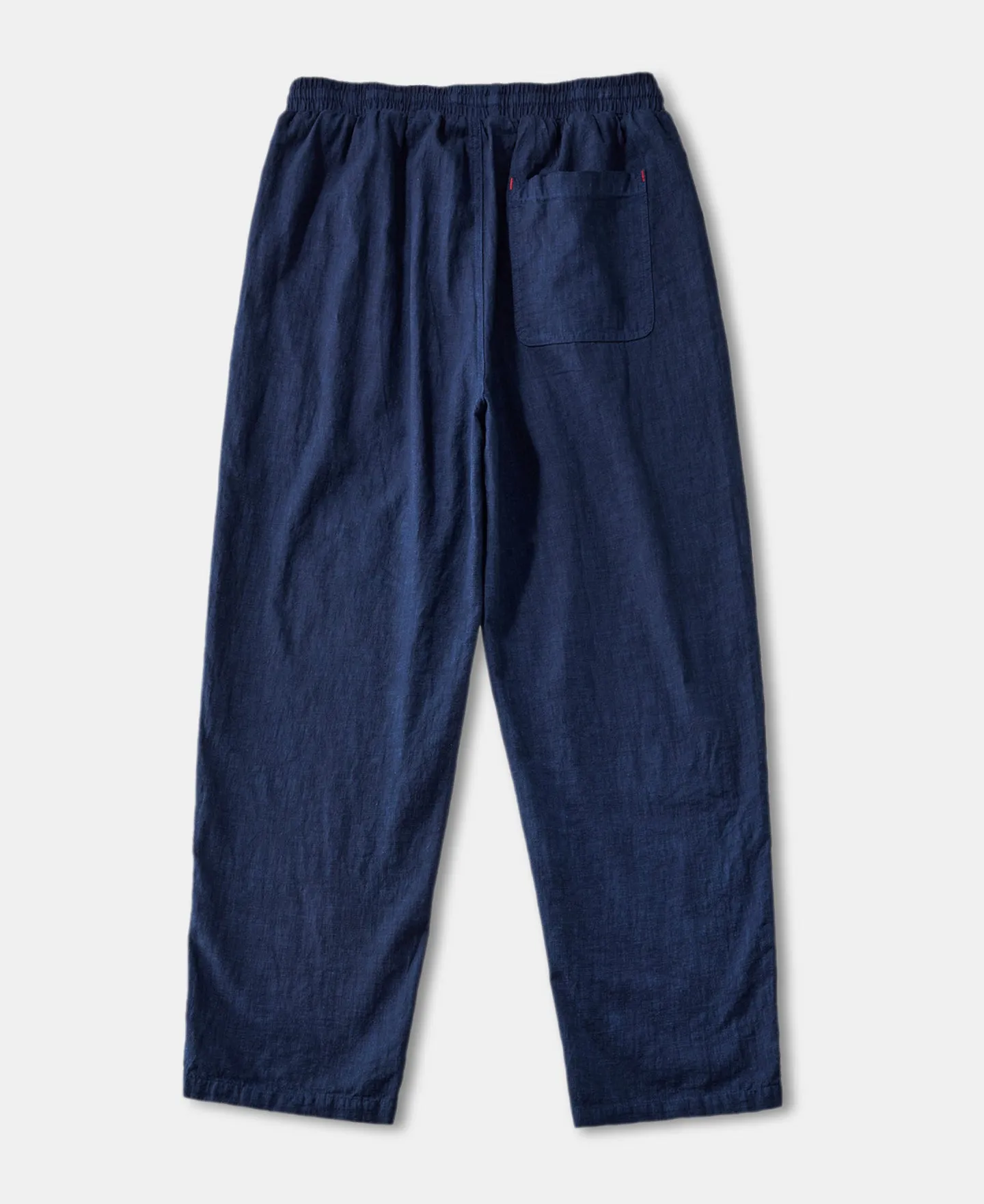 Indigo-Dye Loose Cotton and Linen-Blend Pants