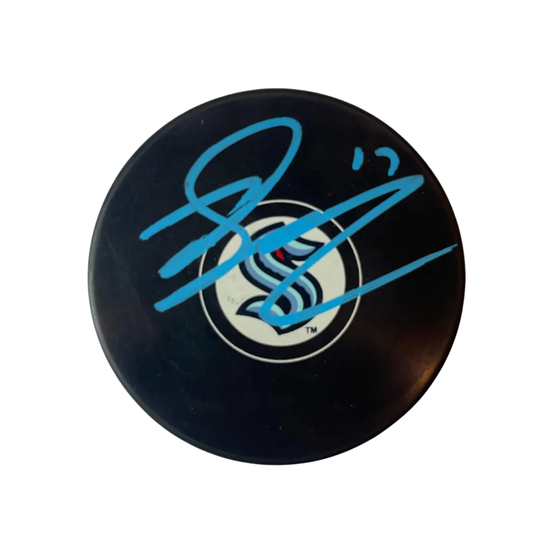 Jaden Schwartz Seattle Kraken Autographed Logo Puck - JSA COA
