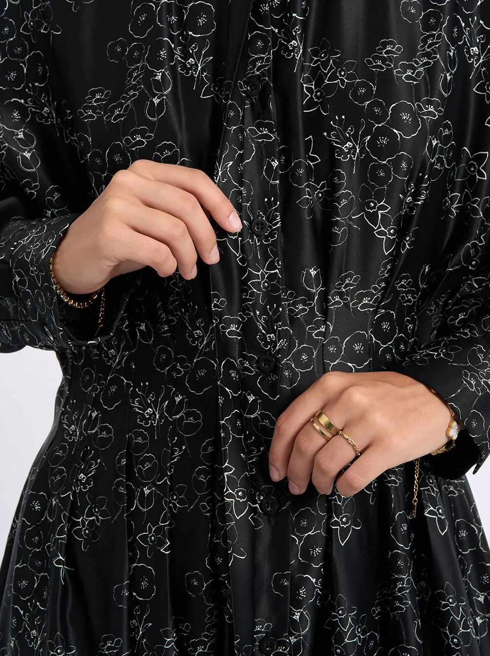 LIANA PLEATED DRESS BLACK