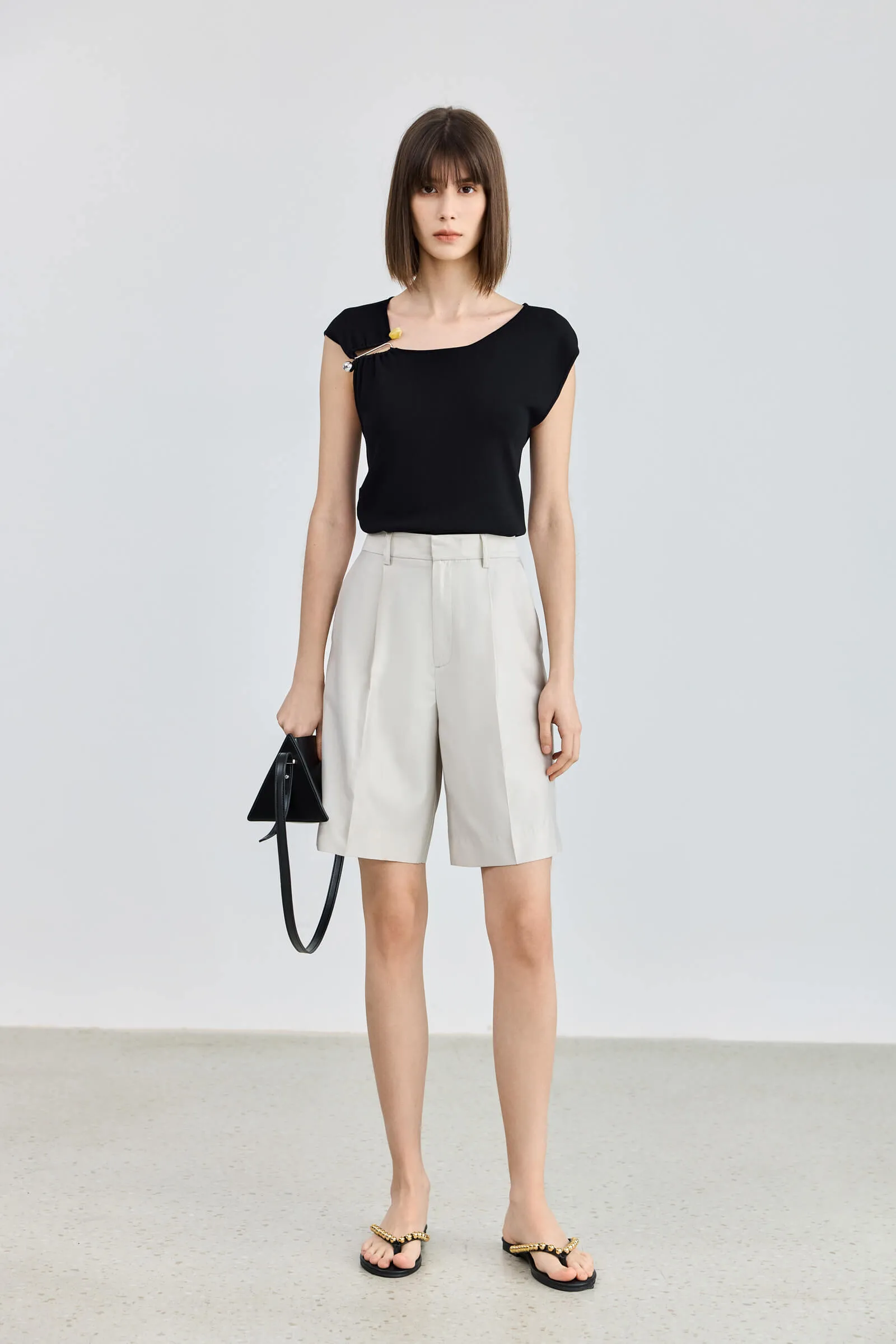 LILY Asymmetrical Hollow Knitted Sweater