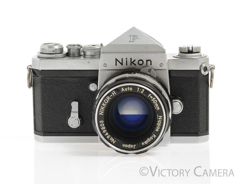 Nikon F Early 1960/61 64xxx w/ 50mm f2 Lens, Eye Level Finder -Good Seals-