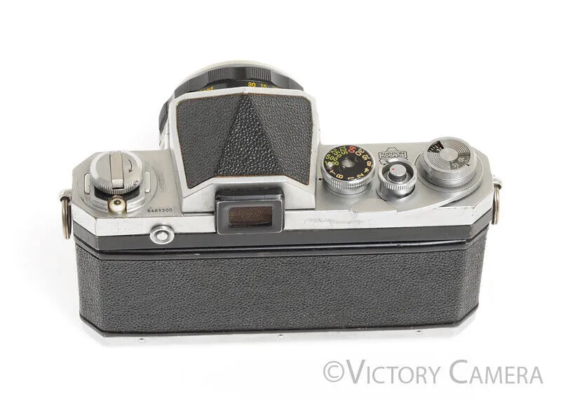 Nikon F Early 1960/61 64xxx w/ 50mm f2 Lens, Eye Level Finder -Good Seals-