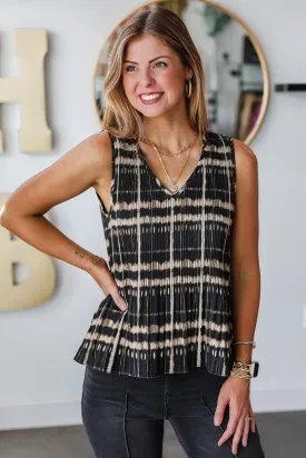 Pleated Printed Top