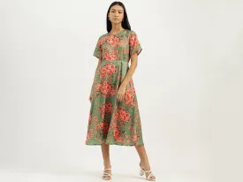 Round Neck Printed Dresses