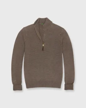 Rugged Half-Zip Sweater in Heather Mocha Extra Fine Merino