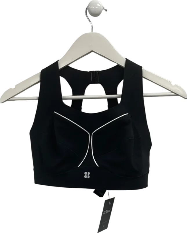 Sweaty Betty Black Contrast Piping Sports Bra UK 32C