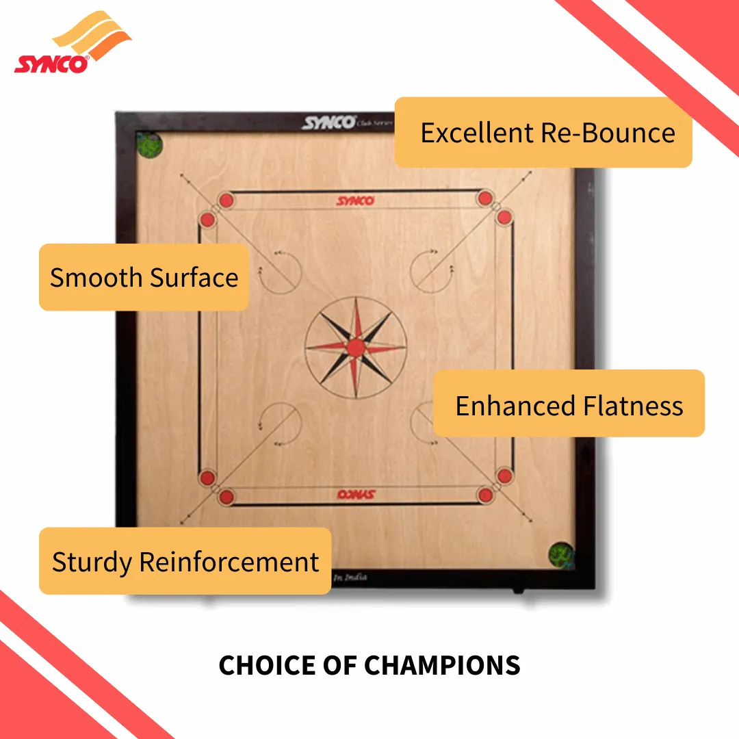 Synco Club Series Teens Full size Carrom Board