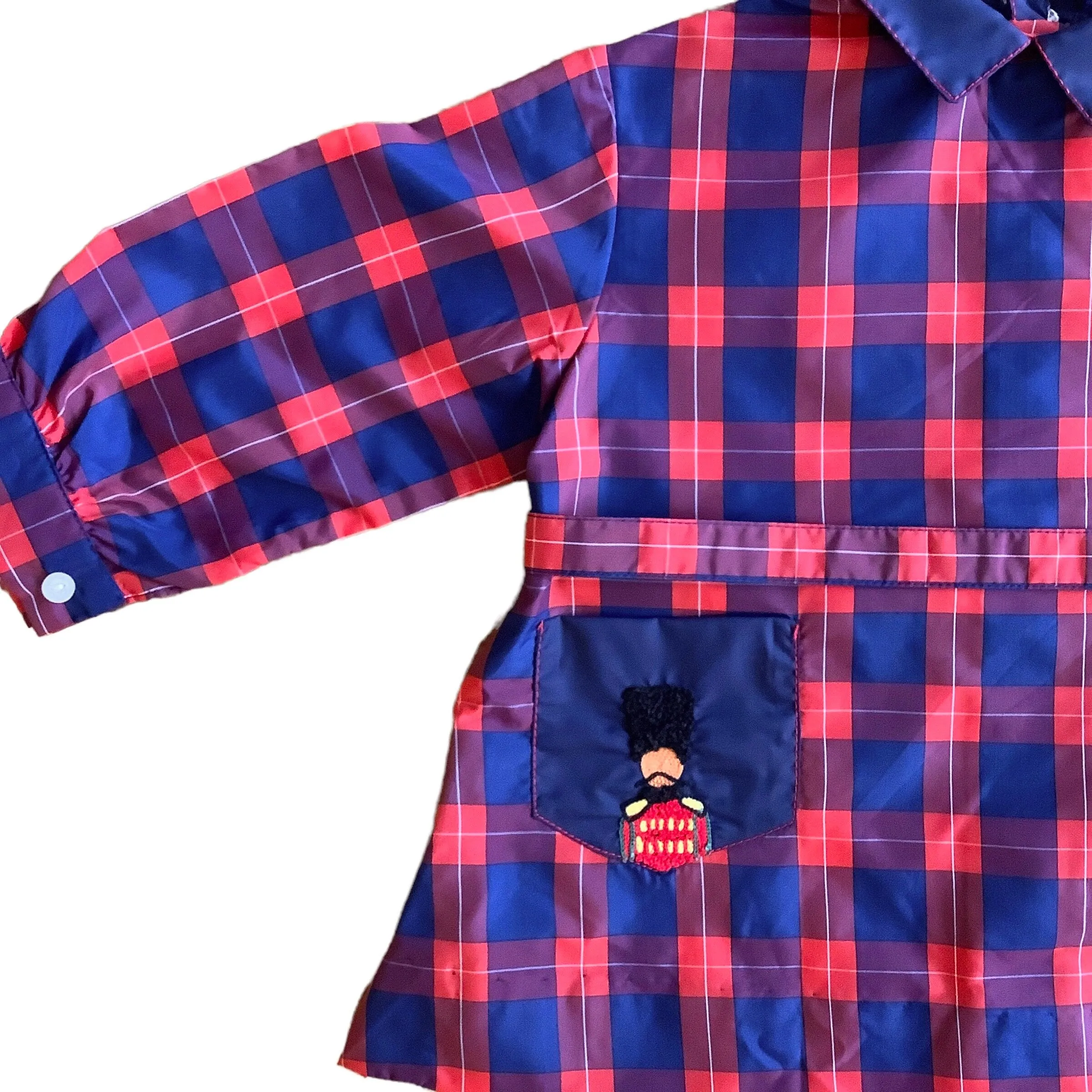 Vintage 60's "Royal Guards" Check Nylon  Blouse / Dress / 9-12M