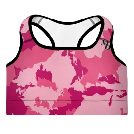 Womens Padded Sports Bra | Pink Camo| MMD